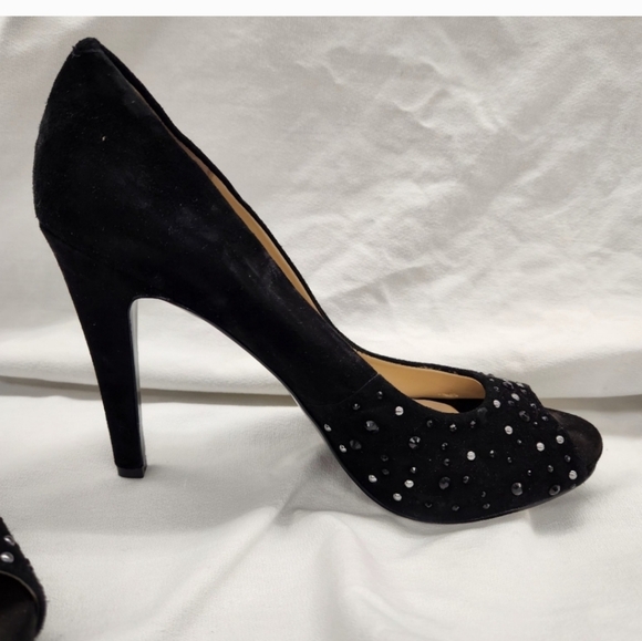Sophisticated Lady Peep Toe Suede Pump sz 11 - Picture 3 of 3